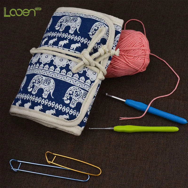 Looen 0,5-8,0 мм набор крючков для Игла DIY Искусство ремесло Симпатичные животные Слоники Вязание иглы набор с Чехол Органайзер швейные инструменты, нержавеющая сталь