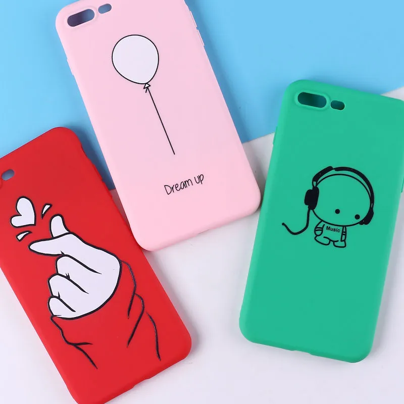 Милый мягкий силиконовый матовый чехол с надписью Love Gesture Heart для iPhone 12 11 Pro 6 6S 8 8Plus