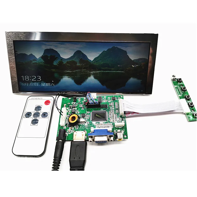 

HDMI-compatible VGA 2AV Audio LCD Controller Board 8.7" AA078AA01 800X300 LCD Screen for Car central Multimedia advertising