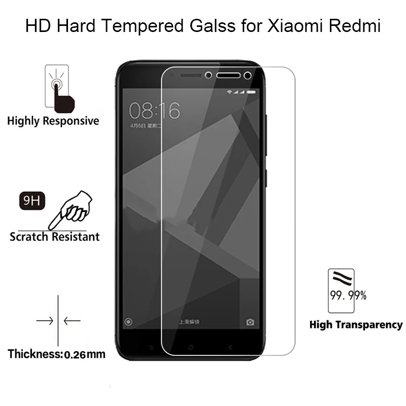 For Xiaomi Redmi 4X 4A 5A 5 Plus 4 Prime Hard Tempered Glass For Redmi Pro 3 Pro 3X 3S HD Toughed Screen Protector