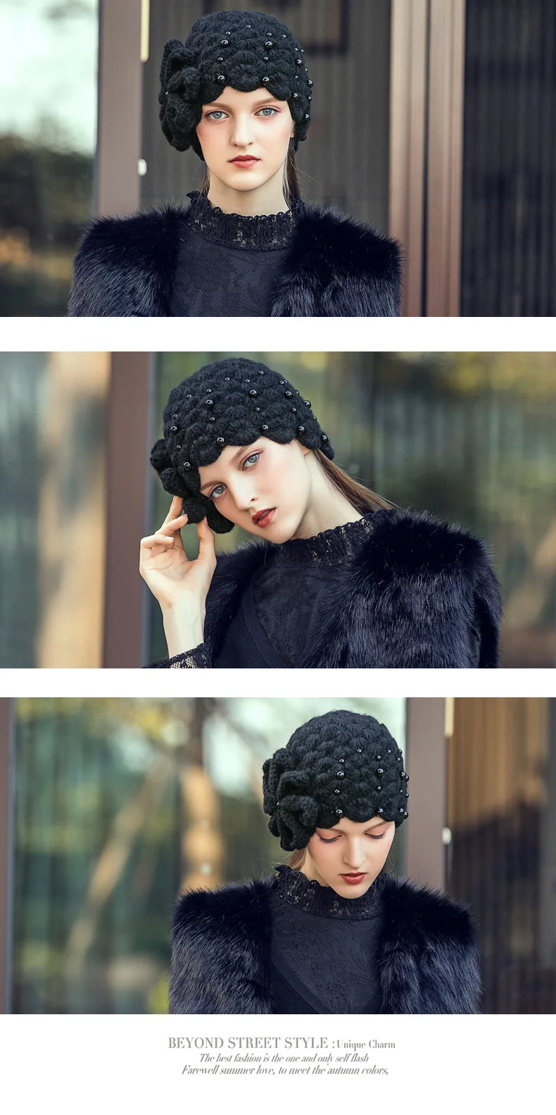 FS, женская белая шапка, зимняя, теплая, Вязанная, шапочки для дам, Skullies, черный, фиолетовый, цветок, расшитый бисером, женская, для девушек, модная шапка, шапка, s
