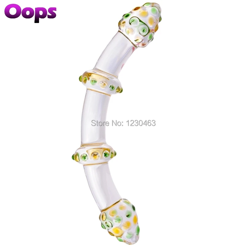 Стеклянный фаллоимитатор с двойной головкой G Spot стимуляторы Кристалл