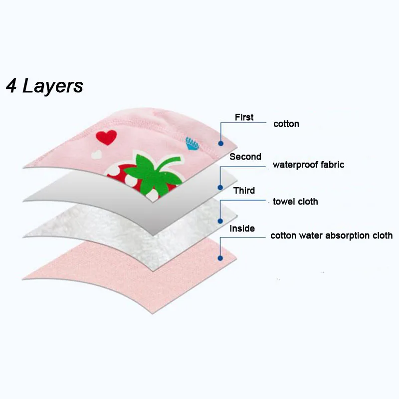 4 слойные Многоразовые водонепроницаемые тренировочные штаны для детского