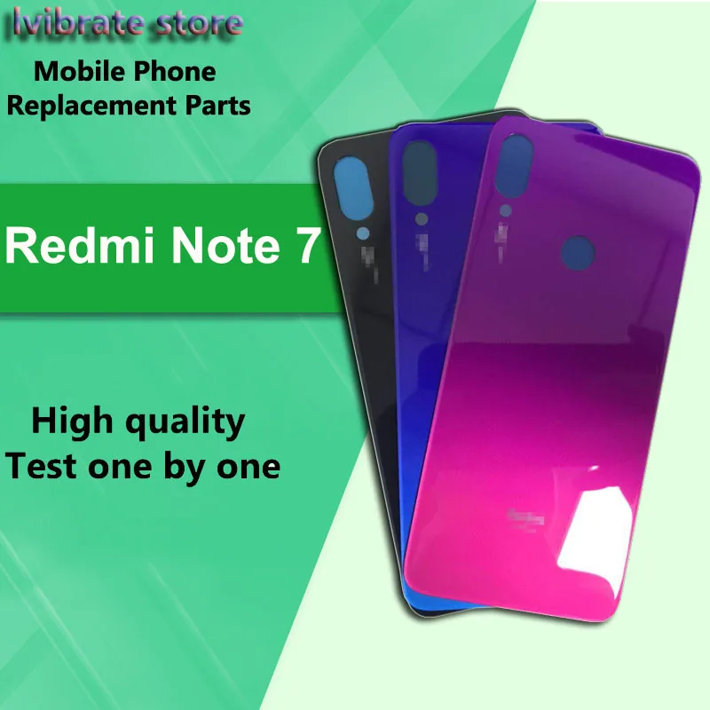 Новая стеклянная задняя крышка батарейного отсека для Xiaomi Redmi Note 7 сменная Крышка