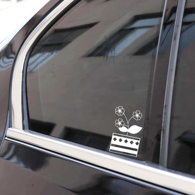 

YJZT 9.3CM*14.2CM Car Sticker Vinyl Decal Flower Creative Design Black/Silver C23-0971
