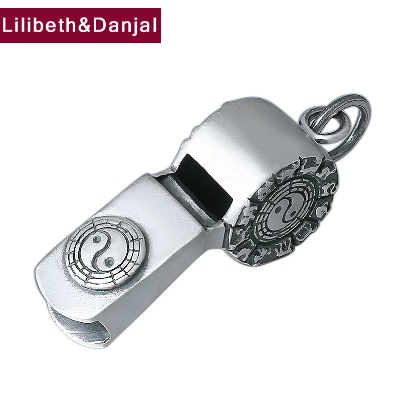 

Buddha Pendant 100% Real 925 Sterling Silver Jewelry For Men Women Lucky Zodiac Tai Chi Whistle Necklace Pendant 2020 making P55