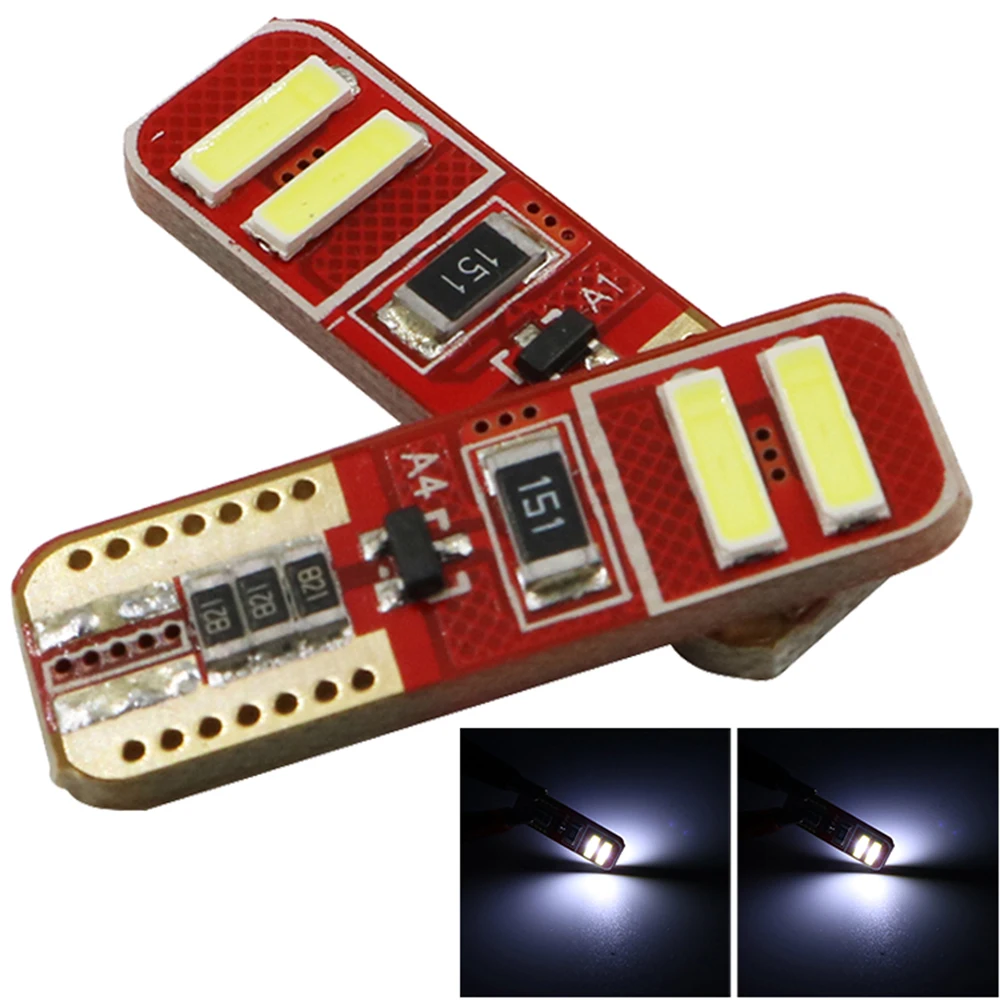 YSY 100 шт. W5W Светодиодная Белая t10 4smd 7020 7014 лампа canbus T10 4LED без ошибок