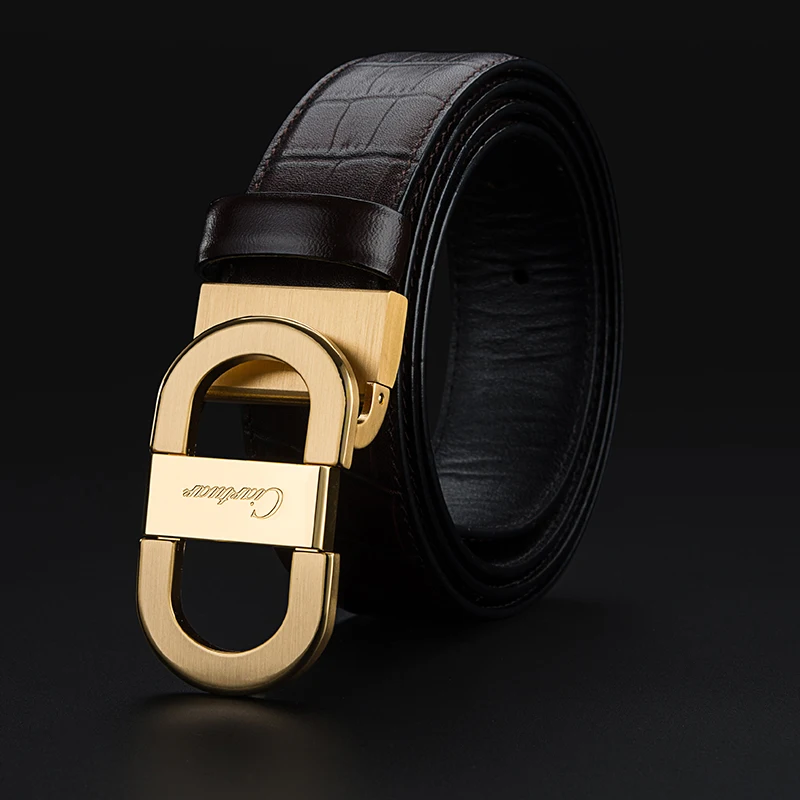 Бизнес Для мужчин s ремень мода пряжки Джентри Ремни кожаный подарок Ceinture Cuir Homme