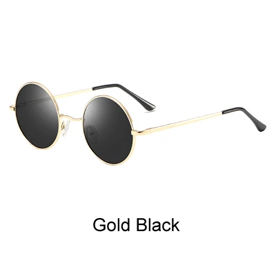 Gold Black Ralferty, поляризационные солнцезащитные очки, для женщин и мужчин, Классические, Круглые, Ретро стиль, солнцезащитные очки, черные, UV400, для покрытия оттенков, в стиле хип-хоп, D801 - Цвет линз: Gold Black