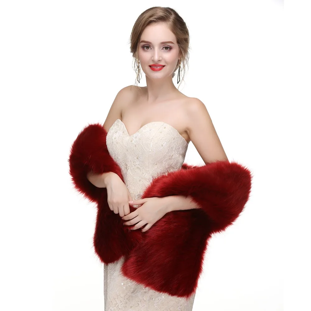 Forevergracedress 2019 Elegant Soft Autumn Winter Faux Fur Bride Wedding Wraps Bolero Jackets Bridal Coats Shawls Scarves PJ465 | Свадьбы и