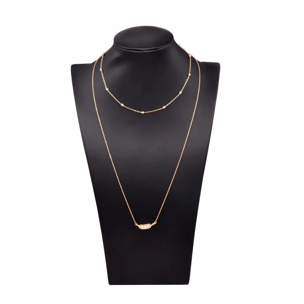 Ожерелье QIMING с арахисовым жемчугом элегантные ювелирные изделия длинная цепочка