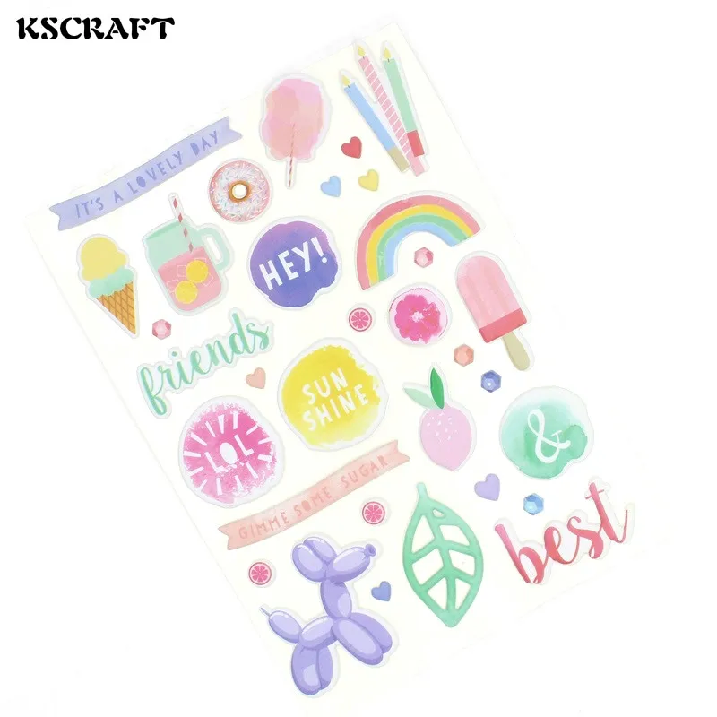 KSCRAFT Лето идет высечки самоклеющиеся выпуклые наклейки для скрапбукинга