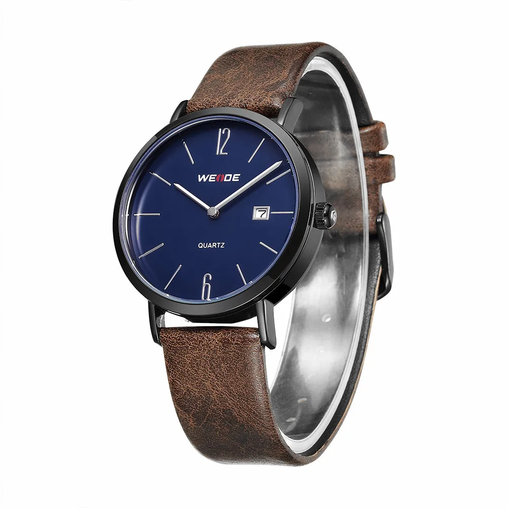 WEIDE 2019 PU ремешок Мужские Аналоговые Кварцевые спортивные наручные часы