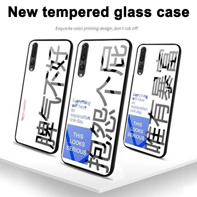 Fashion Tempered Glass Painted Cases For Huawei P20plus Case Back Cover P20 plus P20+ CLT-AL01 Protective Shell |
