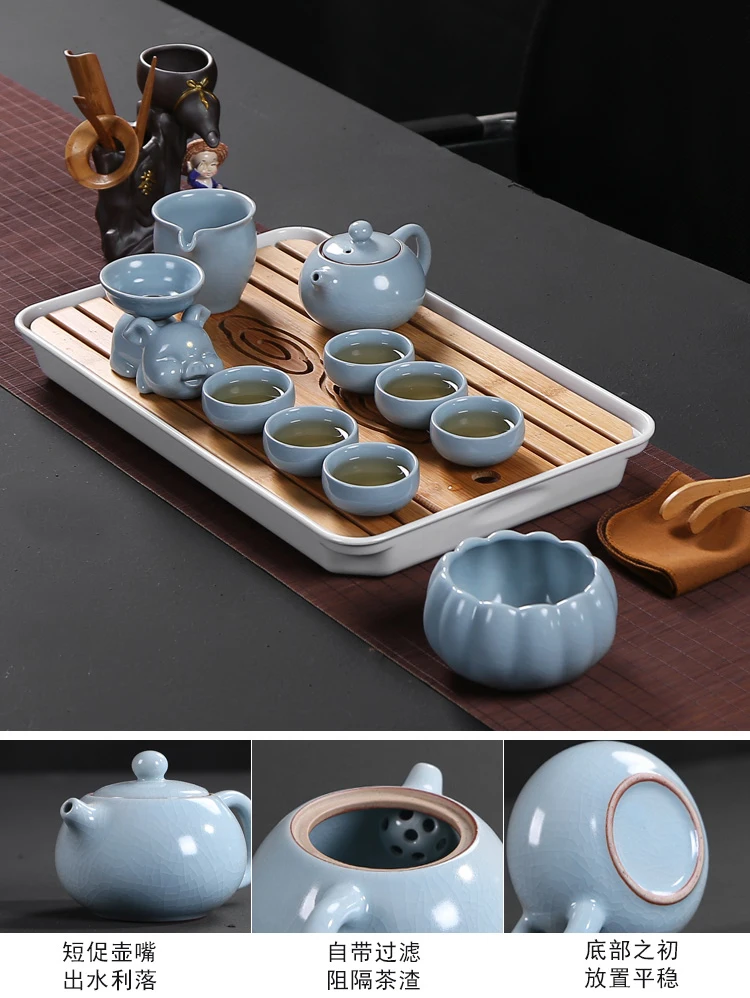 Бытовой керамический чайный поднос для печи, чайная чашка Gaiwan, чайная чашка, аксессуары для чайной церемонии, простой современный китайский чайный набор кунг-фу