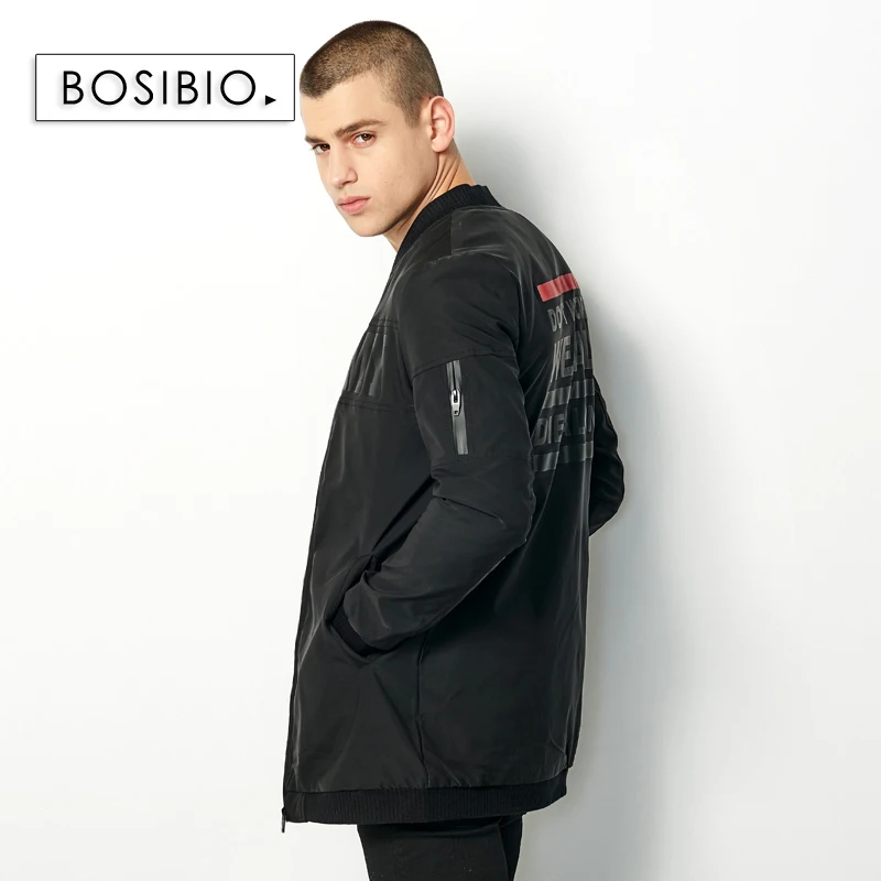 BOSIBIO, мужской осенний Тренч, серый, приталенный, длинная куртка, пальто, модное, мужское, стоячий воротник, тонкое пальто, высокое качество, 99083