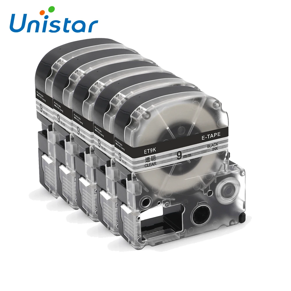 5 шт в упаковке ST9KW совместимы для Epson Labelworks LW-400 LW-500 LW-600 этикеток лента черный на