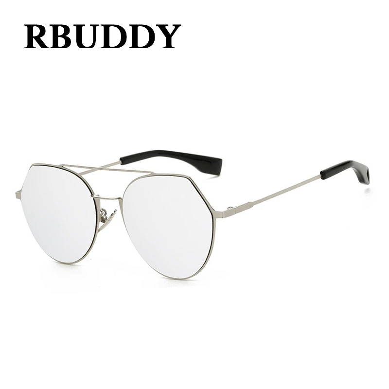 RBUDDY металлическая оправа Модные солнцезащитные очки Женские Круглые