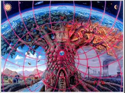 Trippy Alex Grey Психоделическое Искусство Шелковый плакат настенная живопись 24x36