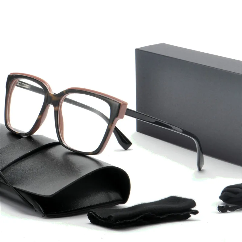 Квадратные оправы для очков внутри леопарда женщин MINCL брендовые дизайнерские