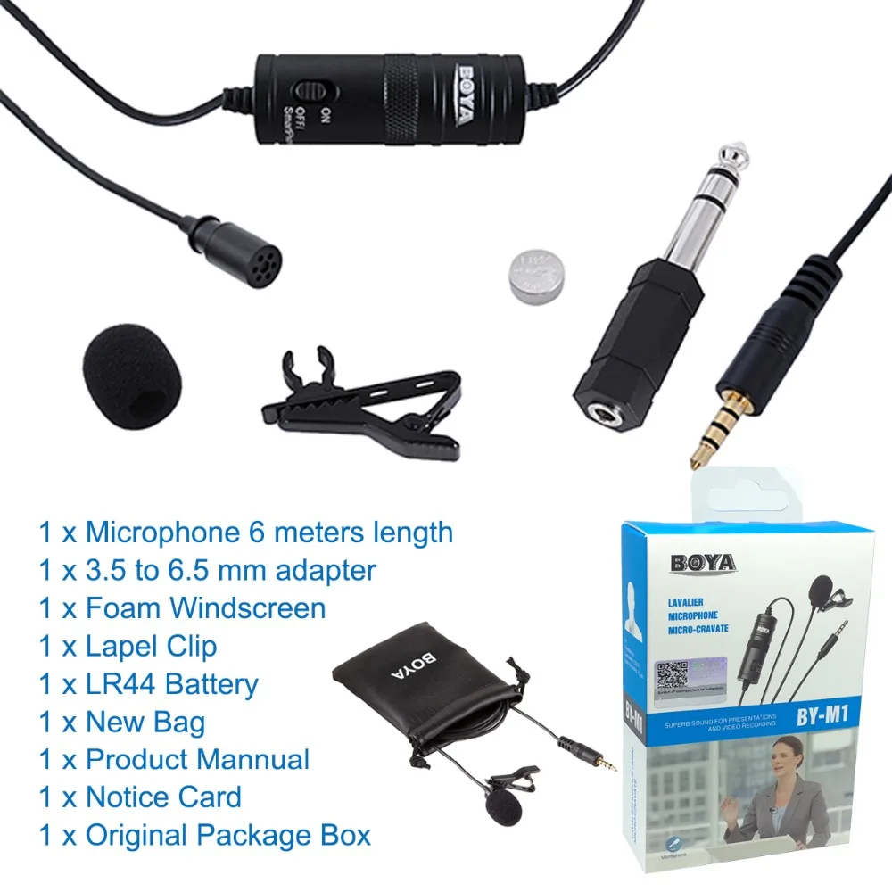 Всенаправленный петличный конденсаторный микрофон для смартфонов iPhone Android Panasonic