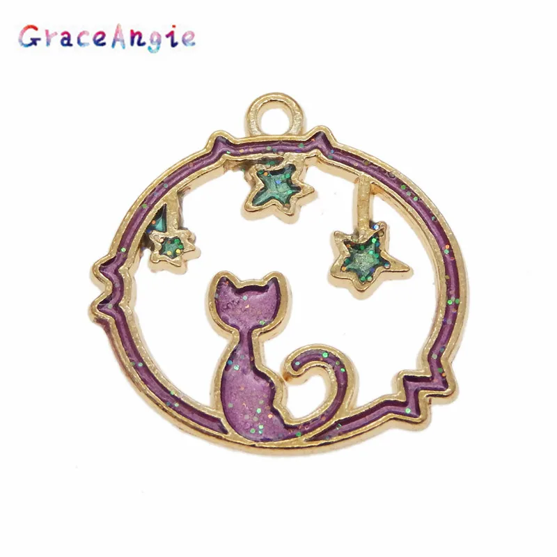 Цепочка с подвеской в виде голубого кота и звезды|Подвески| |