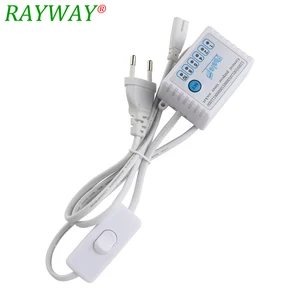 Светодиодный кабель с вилкой, 1,2 м, T5, EU, с переключателем и таймером или без таймера 180 в-245 в