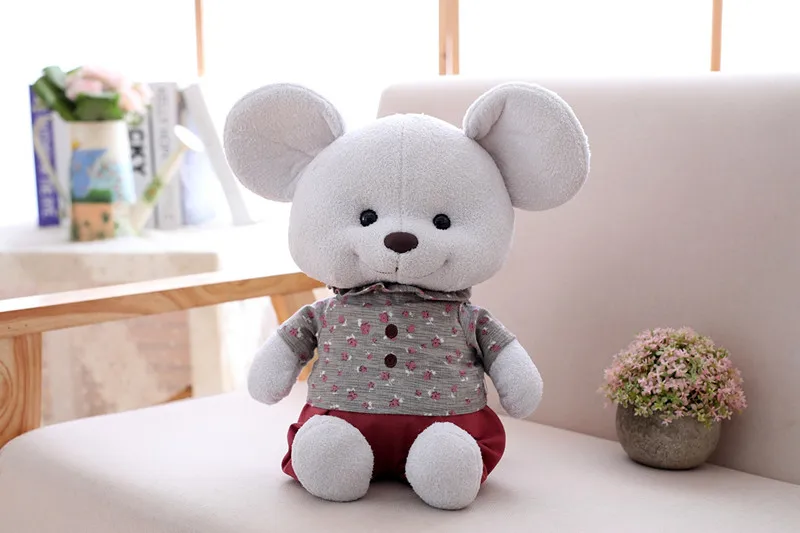 Милые плюшевые игрушки для малышей Кукла Kawaii плюшевая мышь лиса свинья кролик игрушки подарки для домашний декор для детей Подарки для любимых - Цвет: boy mouse