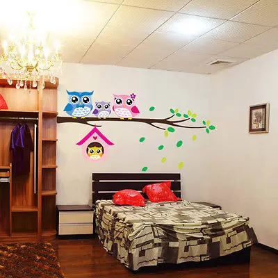 Новинка для детской комнаты декор совы на ветке настенные виниловые наклейки с