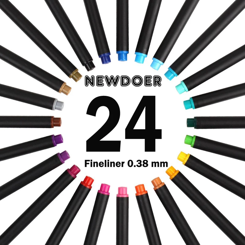 Fineliner ручки 24 цвета мелкий Наконечник цветные маркеры для рисования набор
