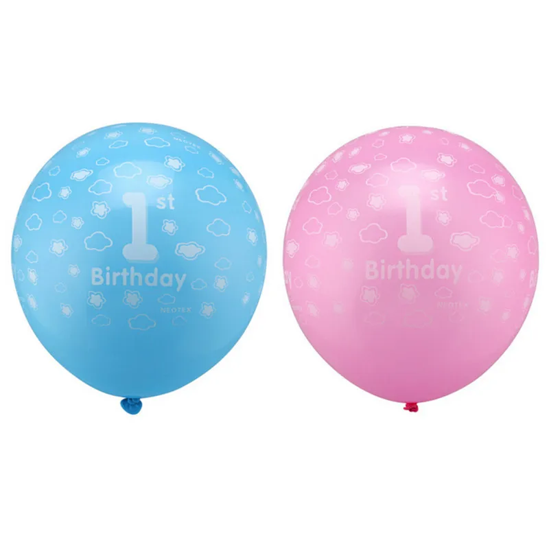 10 шт 12 дюймов с днем рождения воздушные шары 1st на день Юбилей Baby Shower девочка
