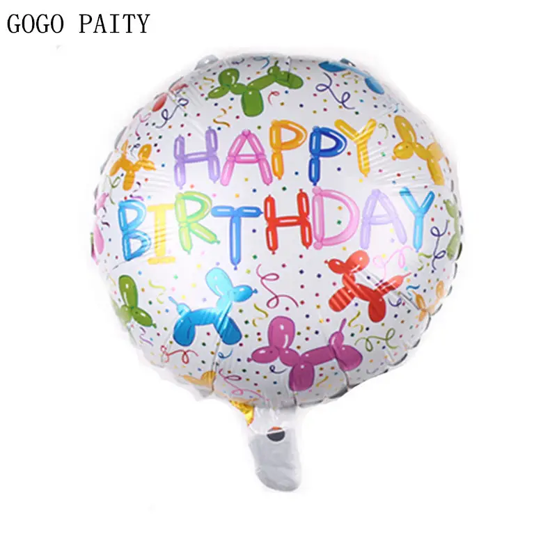 GOGO PAITY, новинка, 18 дюймов, Круглый, с днем рождения, алюминиевый шар, шары, день рождения, украшение, шары, высокое качество
