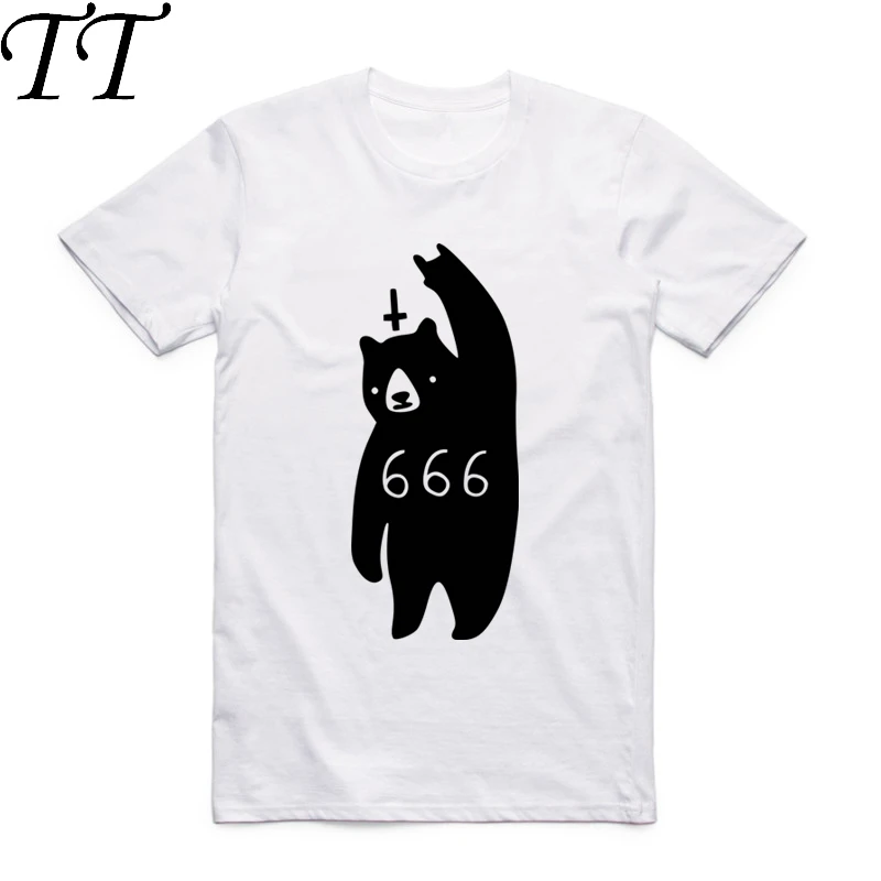 2019 S-XXX 666 футболка с изображением сатаны медведя модные топы коротким рукавом и