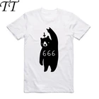 2019 S-XXX 666 футболка с изображением сатаны медведя, модные топы с коротким рукавом и круглым вырезом, летняя футболка, повседневная мужская футболка в стиле хип-хоп, Swag