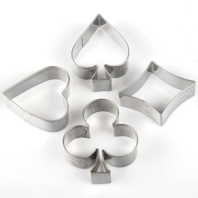 4 шт./компл. игральные карты покерная форма печенья из нержавеющей стали резак для