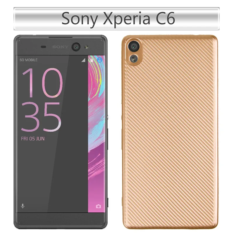 Чехол WolfRule для Sony Xperia C6 Роскошный чехол с полной защитой из углеродного волокна