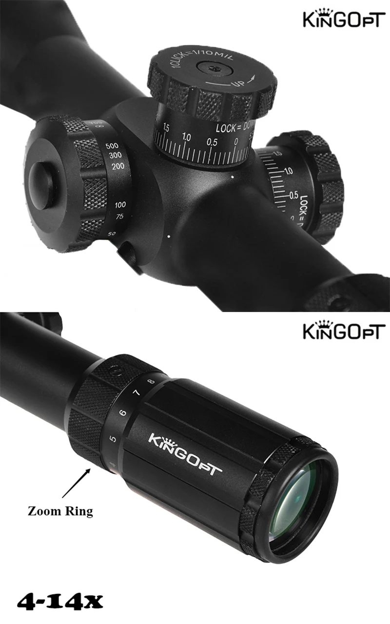 Прицел Kingopt 4-14x44 для дальней съемки, прицел для охоты и страйкбола mildo