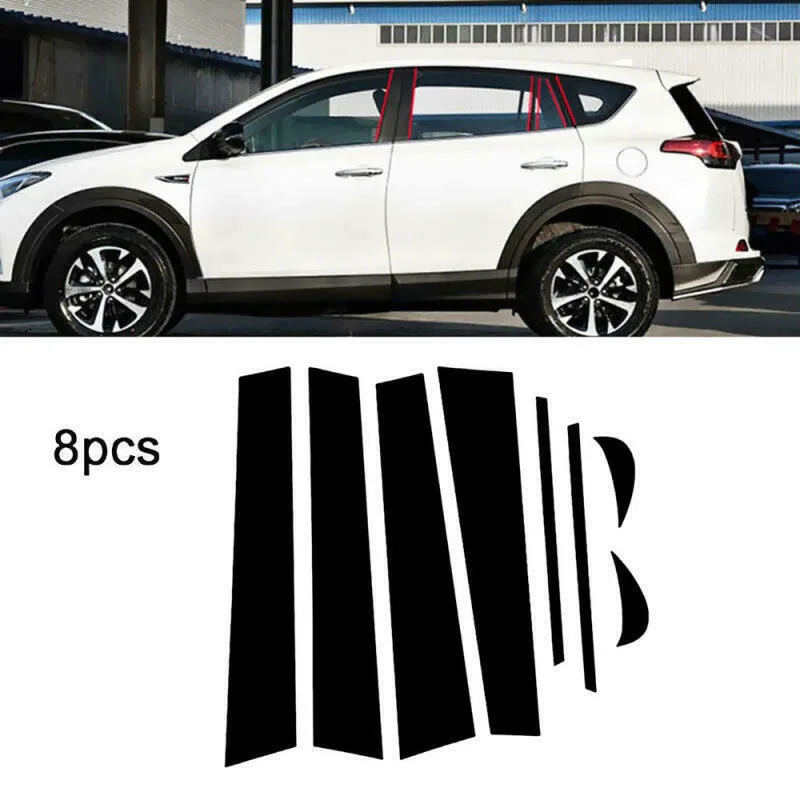 2019 8 шт./компл. Блестящий зеркальный эффект окошко центральный столб крышка