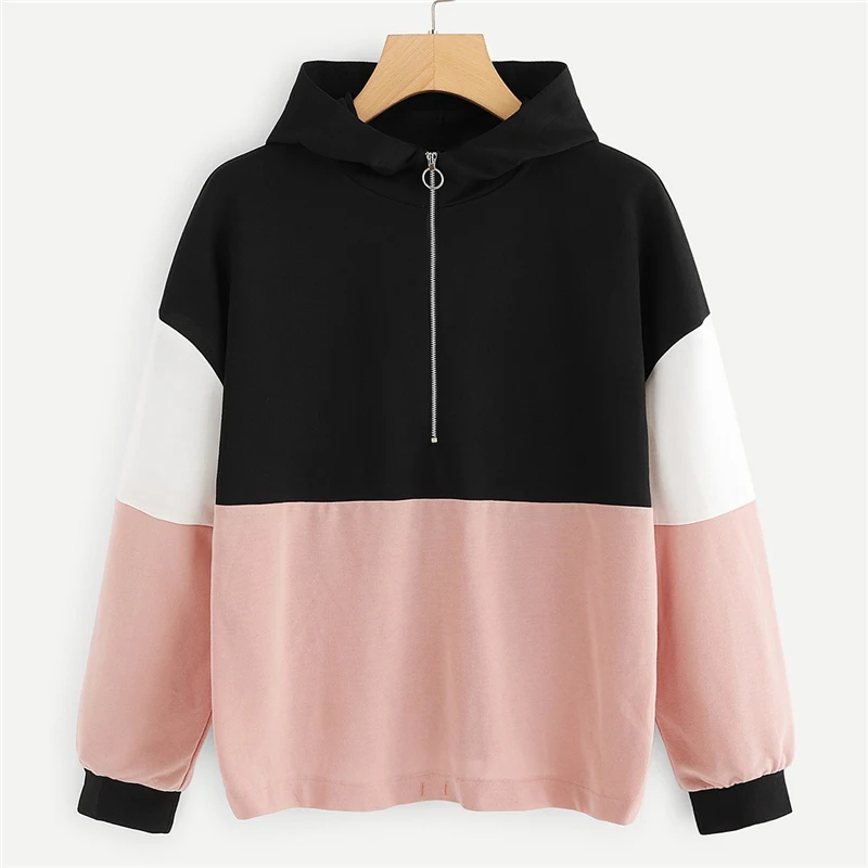 Dotfashion толстовка с капюшоном на молнии, Женская Повседневная Осенняя толстовка с капюшоном и длинным рукавом, женские разноцветные пуловеры