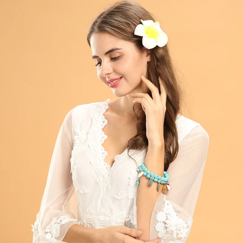 Новый браслет модные женские ретро украшения кисточкой натуральный камень в