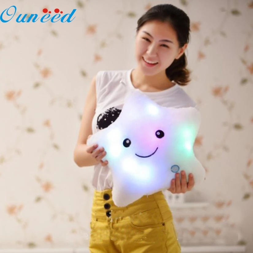 Звезда сформированную светящийся светодиодный Подушка 7 цветов Изменение