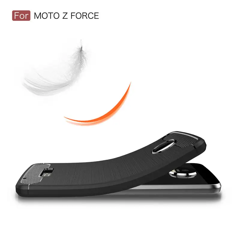 Jdble Новый углерода Волокно рисунок антидетонационных Панцири Чехол для Motorola Z Play