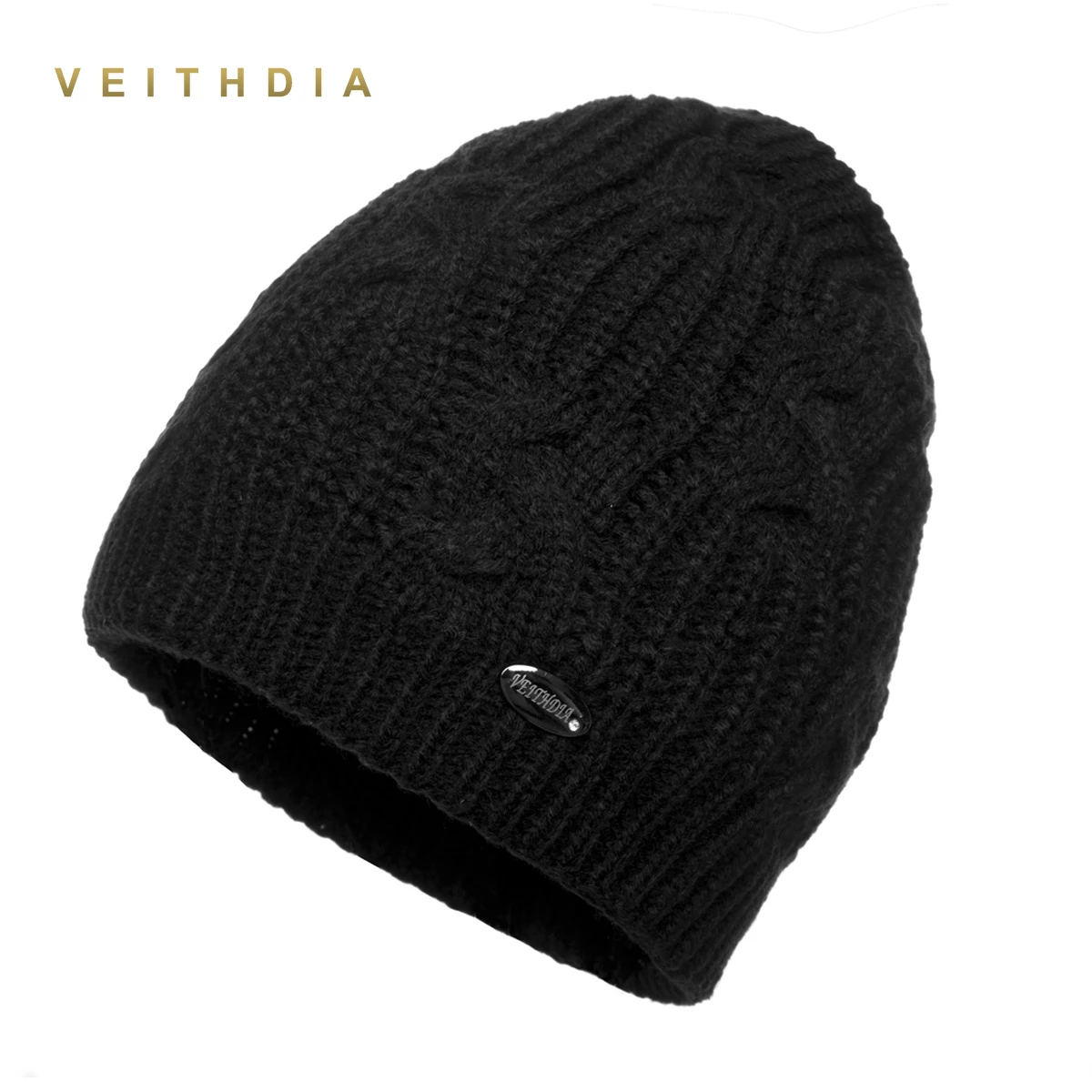 Шапки VEITHDIA шапки для мужчин облегающие вязаная цветная шапка Пейсли с бархатным
