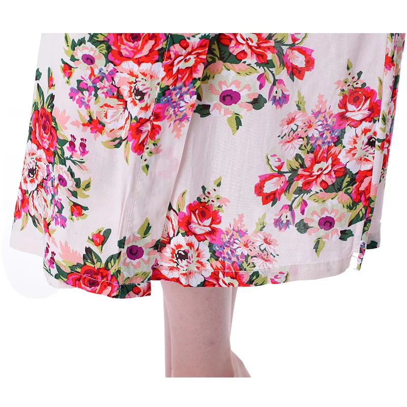 Vestido Longo, цветочное кимоно, халат, Batas De Algodon, пижамы, хлопковый Халат, одежда для сна и халат, женский ночной халат
