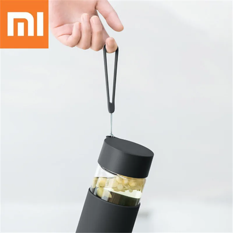 Xiaomi Funhome 350 мл стеклянная бутылка для воды Легкая термостойкая герметичная чашка для воды кружка для питья с силиконовой крышкой