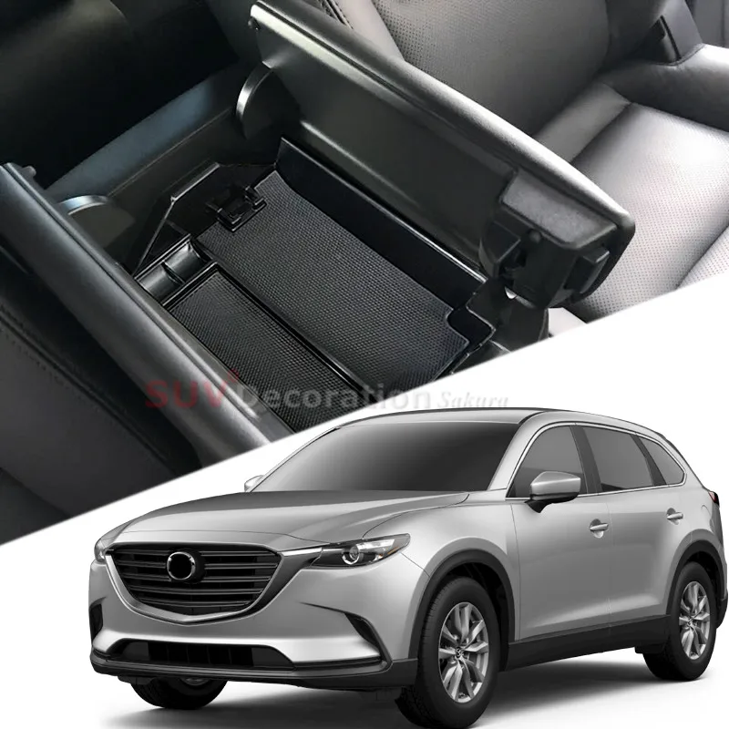 

For Mazda CX-9 CX9 2016 2017 2018 2019 2020 2021 Car Central Armrest Box Center Console Organizer Tray Car-Styling Accessories