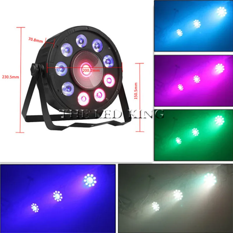 LED Par 9x12 W RGBW 4 в 1 + 30W RGB COB 3 luce della lavata di Lusso контроллер DMX Led Flat Luci dj|Эффект освещения