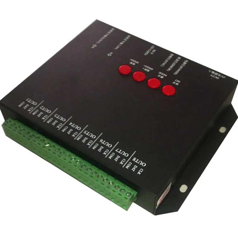 Полноцветный светодиодный пиксельный контроллер rgb T8000A с 8 портами модуль SD карта