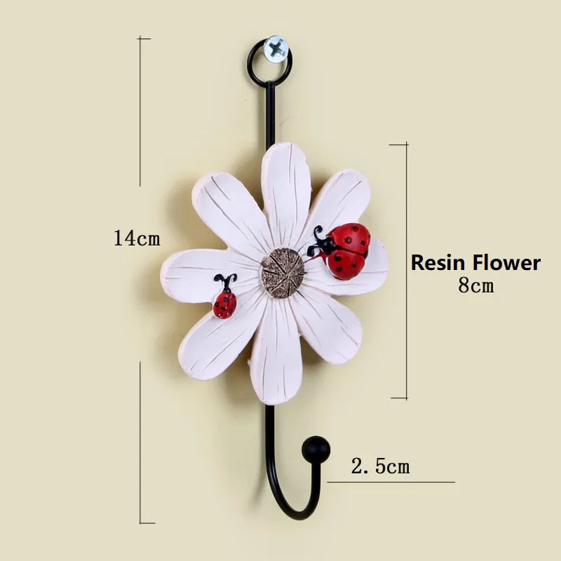 Креативный милый крючок из смолы цветок крюк шляпа железное ремесло пальто