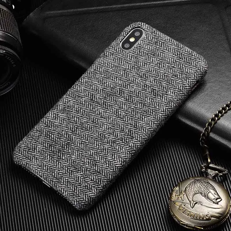 9 Тканевый чехол в клетку, Винтажный чехол для телефона, для iPhone X, XS, Max, XR, ткань, мягкая ткань, текстурный чехол, Капа для iPhone 6, 7 Plus - Цвет: 9